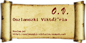Oszlanszki Viktória névjegykártya